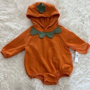 Old Navy Orange Pumpkin Hooded Baby One-Piece